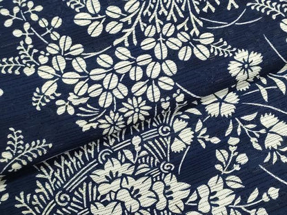 平和屋着物＊夏物　竺仙鑑製　浴衣　反物　着尺　綿絽　注染　草花文　証紙付き　綿　逸品　未使用　DABI8264we