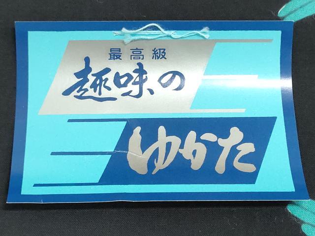平和屋着物＊夏物　浴衣　反物　着尺　注染　飛鳥文　黒地　綿　逸品　未使用　DABI8283we