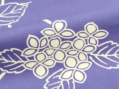平和屋着物＊夏物　浴衣　反物　着尺　注染　紫陽花　アジサイ　綿　逸品　未使用　DABI8285we