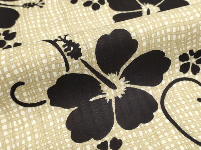 平和屋着物＊夏物 世界的ファッションデザイナー 山本寛斎 kansaiブランド 浴衣 反物 着尺 ハイビスカス 証紙付き 綿 未使用 DABI8287we
