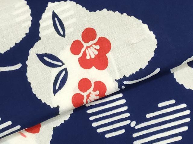 平和屋着物＊夏物　浴衣　女の子　子供　反物　着尺　注染　舞蝶花文　綿　逸品　未使用　DABI8289we