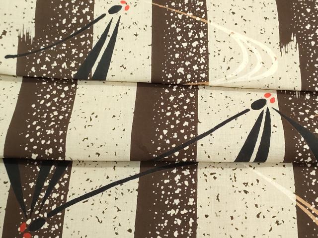 平和屋着物＊夏物　浴衣　反物　着尺　注染　蜻蛉　トンボ　綿　逸品　未使用　DABI8295we