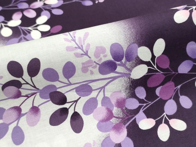 平和屋着物＊夏物　浴衣　反物　着尺　枝葉文　綿　未使用　DABI8299we