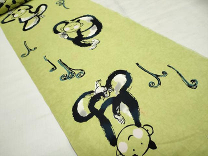 平和屋着物＊夏物　浴衣　反物　着尺　墨絵アーティスト　上田みゆき　注染　薇　唐子　綿　逸品　未使用　DABI8307we