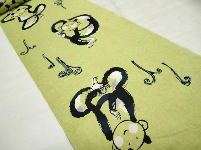 平和屋着物＊夏物　浴衣　反物　着尺　墨絵アーティスト　上田みゆき　注染　薇　唐子　綿　逸品　未使用　DABI8307we