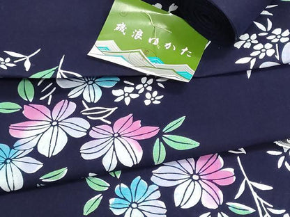 平和屋着物＊夏物　浴衣　反物　着尺　東京本染　注染　草花文　逸品　未使用　DABI8315we