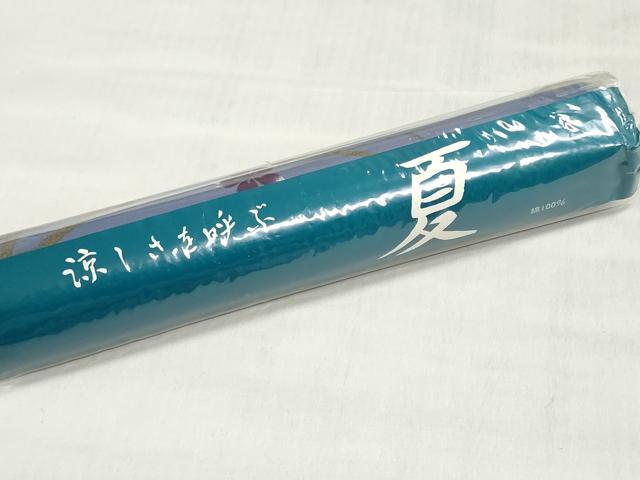 平和屋着物＊夏物　浴衣　反物　着尺　舞桜文　金彩　綿　未使用　DABI8374we
