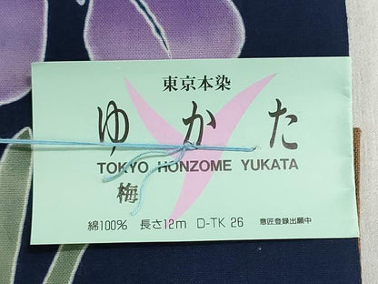 平和屋着物＊夏物　浴衣　反物　着尺　東京本染　注染　菖蒲　番傘　綿　逸品　未使用　DABI8378we