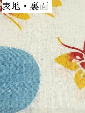 平和屋着物＊夏物　浴衣　反物　着尺　注染　舞蝶文　綿　逸品　未使用　DABI8384we