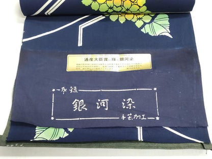 平和屋着物＊夏物　浴衣　反物　着尺　注染　銀河染　紫陽花　アジサイ　綿　逸品　未使用　DABI8387we
