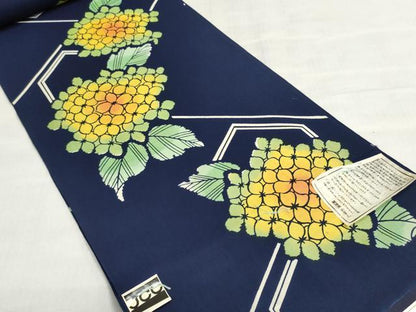 平和屋着物＊夏物　浴衣　反物　着尺　注染　銀河染　紫陽花　アジサイ　綿　逸品　未使用　DABI8387we