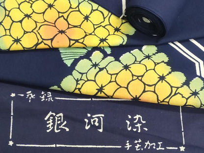 平和屋着物＊夏物　浴衣　反物　着尺　注染　銀河染　紫陽花　アジサイ　綿　逸品　未使用　DABI8387we