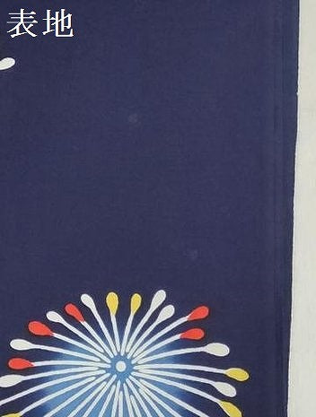 平和屋着物＊夏物　浴衣　反物　着尺　桂川京子好み　注染　本染　花火　綿　逸品　未使用　DABI8389we