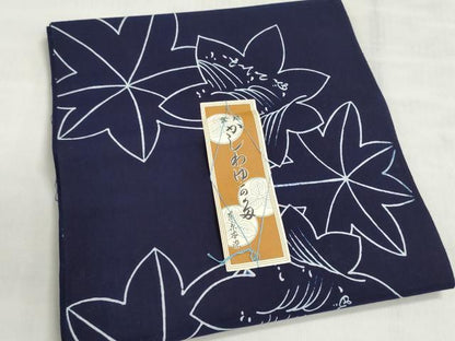 平和屋着物＊夏物　浴衣　反物　着尺　東京本染　注染　立波楓文　綿　逸品　未使用　DABI8397we