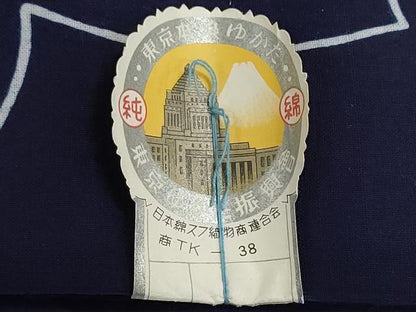 平和屋着物＊夏物　浴衣　反物　着尺　東京本染　注染　立波楓文　綿　逸品　未使用　DABI8397we