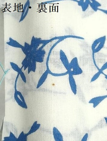 平和屋着物＊夏物　浴衣　反物　着尺　注染　草花文　綿　逸品　未使用　DABI8402we
