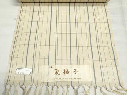 平和屋着物＊夏物　紗紬　反物　着尺　格子　逸品　未使用　DABI8426we