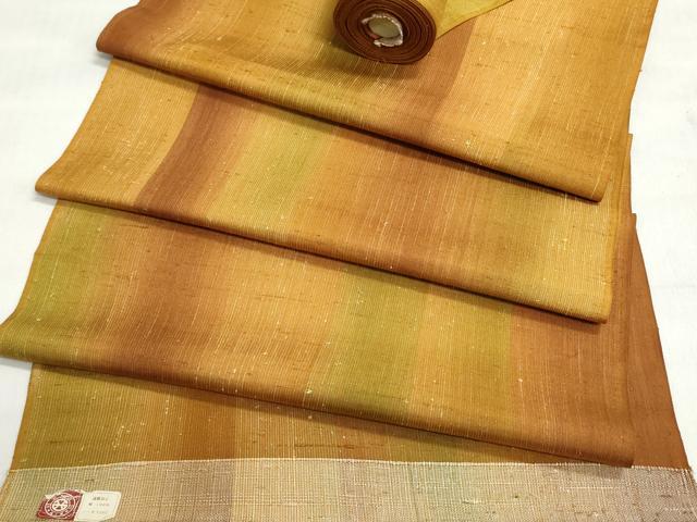 平和屋着物▼西陣　紬　反物　着尺　霞文　証紙付き　逸品　未使用　DABI8427we