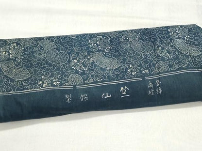 平和屋着物＊夏物　竺仙鑑製　浴衣　反物　着尺　注染　地紙花文　綿　逸品　未使用　DABI8438we