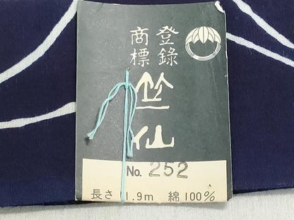 平和屋着物＊夏物　竺仙鑑製　浴衣　反物　着尺　注染　舞蝶文　証紙付き　綿　逸品　未使用　DABI8446we