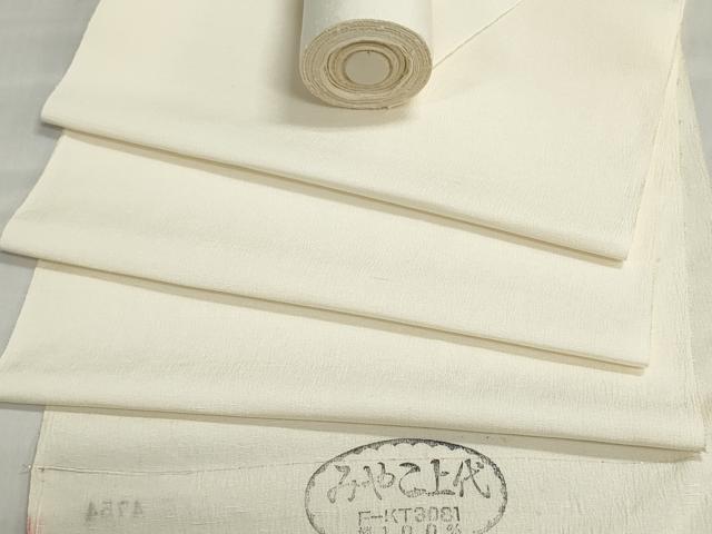 平和屋着物▼白生地　反物　着尺　紬地　生成り色　逸品　未使用　DABI8457we