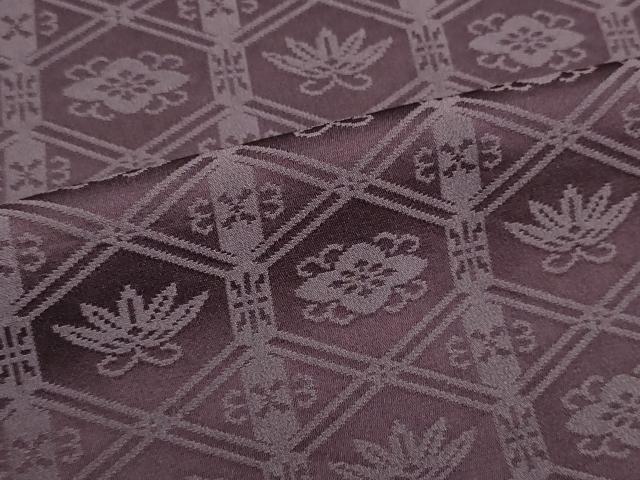 平和屋着物▼色無地　解き反物　着尺　蜀江花地紋　濃色　逸品　DABI8472we