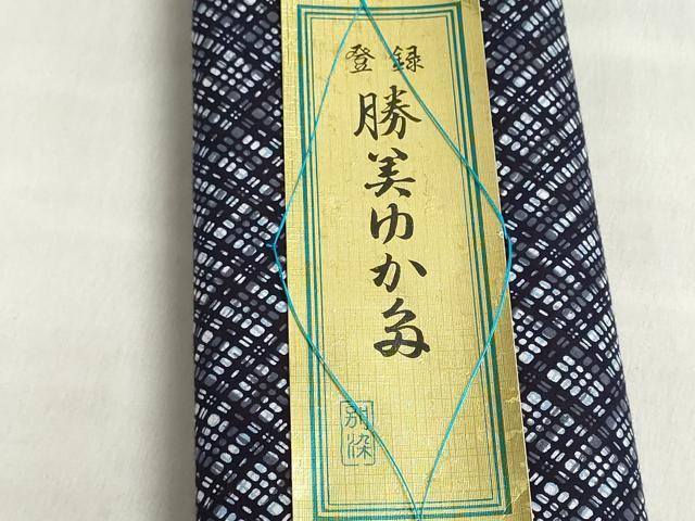 平和屋着物∴夏物　浴衣　反物　着尺　注染　格子　綿　逸品　未使用　DABI8509we