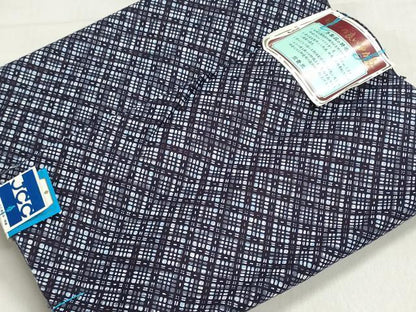 平和屋着物∴夏物　浴衣　反物　着尺　注染　格子　綿　逸品　未使用　DABI8509we
