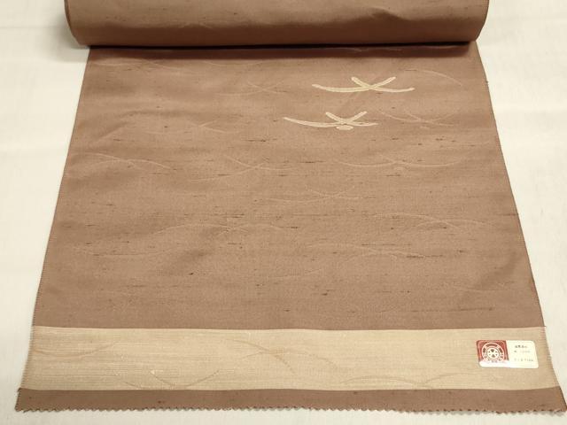 平和屋着物▼西陣　紬　反物　着尺　芝文　証紙付き　逸品　未使用　DABI8516we