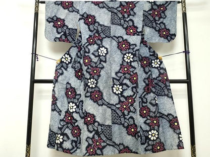 平和屋着物∴夏物　浴衣　有松鳴海絞り　籬花文　綿　逸品　DABI8526cd