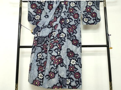 平和屋着物∴夏物　浴衣　有松鳴海絞り　籬花文　綿　逸品　DABI8526cd