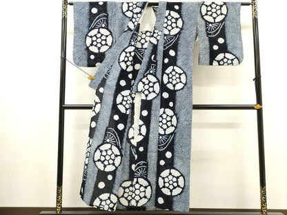 平和屋着物∴夏物　浴衣　有松鳴海絞り　花間道　綿　逸品　DABI8529cd