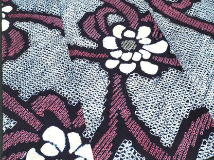 平和屋着物∴夏物　浴衣　有松鳴海絞り　舞花文　綿　逸品　DABI8530cd