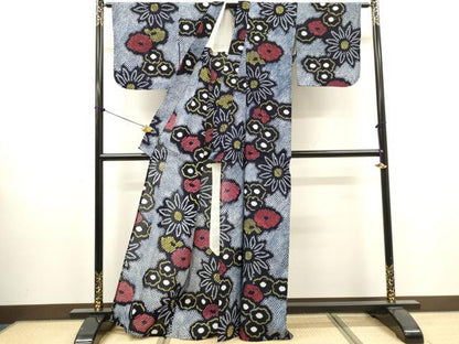 平和屋着物∴夏物　浴衣　有松鳴海絞り　花繋ぎ　綿　逸品　DABI8534cd