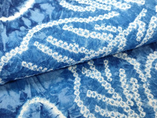 平和屋着物∴夏物　浴衣　有松鳴海絞り　舞花文　綿　逸品　DABI8543cd