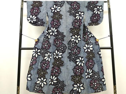 平和屋着物∴夏物　浴衣　有松鳴海絞り　花繋ぎ　綿　逸品　DABI8547cd