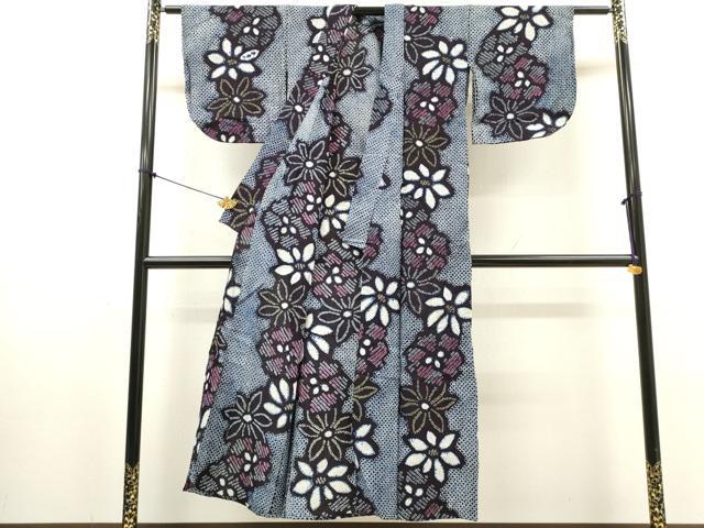 平和屋着物∴夏物　浴衣　有松鳴海絞り　花繋ぎ　綿　逸品　DABI8547cd