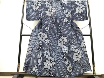 平和屋着物∴夏物　浴衣　有松鳴海絞り　舞花文　綿　逸品　DABI8551cd