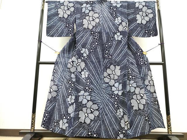 平和屋着物∴夏物　浴衣　有松鳴海絞り　舞花文　綿　逸品　DABI8551cd