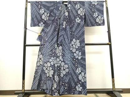 平和屋着物∴夏物　浴衣　有松鳴海絞り　舞花文　綿　逸品　DABI8551cd