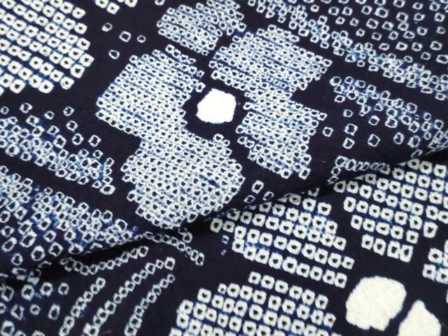 平和屋着物∴夏物　浴衣　有松鳴海絞り　舞花文　綿　逸品　DABI8551cd