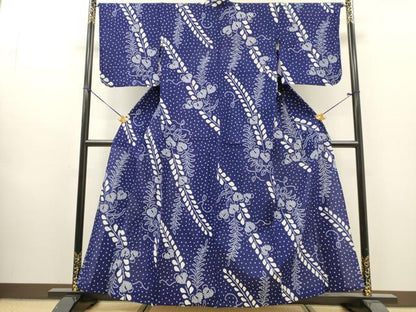 平和屋着物∴夏物　浴衣　有松鳴海絞り　藤花房　綿　逸品　DABI8553cd