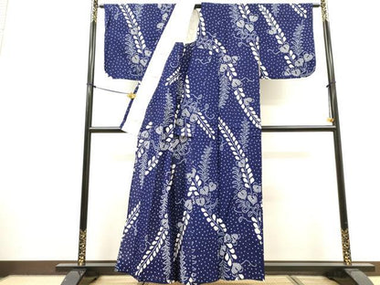 平和屋着物∴夏物　浴衣　有松鳴海絞り　藤花房　綿　逸品　DABI8553cd