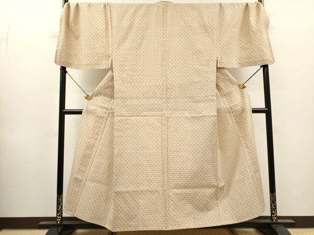 平和屋着物∴夏物　男性　浴衣　手縫い　格子　キングサイズ　綿　逸品　DABI8562cd