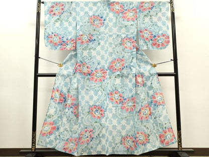平和屋着物∴夏物　浴衣　有松鳴海絞り　草花文　綿　逸品　未使用　DABI8571cd