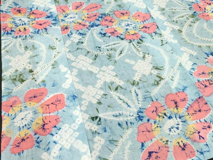 平和屋着物∴夏物　浴衣　有松鳴海絞り　草花文　綿　逸品　未使用　DABI8571cd