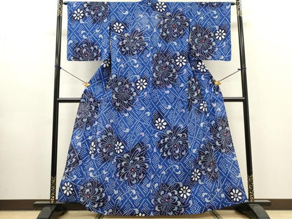 平和屋着物∴夏物　浴衣　有松鳴海絞り　乱菊　綿　逸品　未使用　DABI8573cd