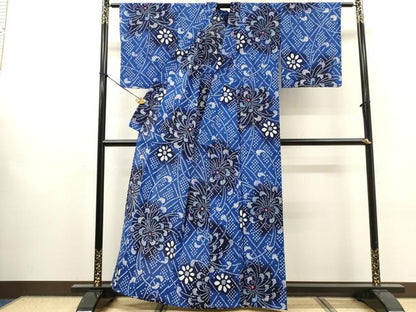 平和屋着物∴夏物　浴衣　有松鳴海絞り　乱菊　綿　逸品　未使用　DABI8573cd
