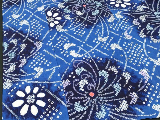 平和屋着物∴夏物　浴衣　有松鳴海絞り　乱菊　綿　逸品　未使用　DABI8573cd