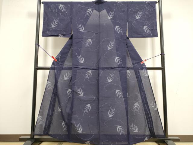 平和屋着物∴夏物　浴衣　綿絽　注染　手縫い　飛鳥文　綿　逸品　DABI8575cd